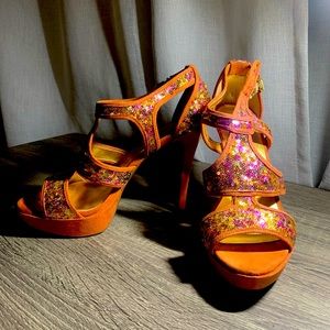 Multi-color high heels very sexy.